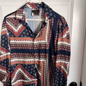 Satin bandana inspired print shirt